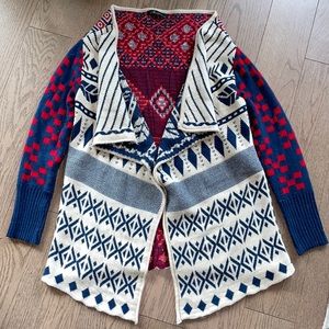 Mixed Print Duster Oversized Sweater Size M